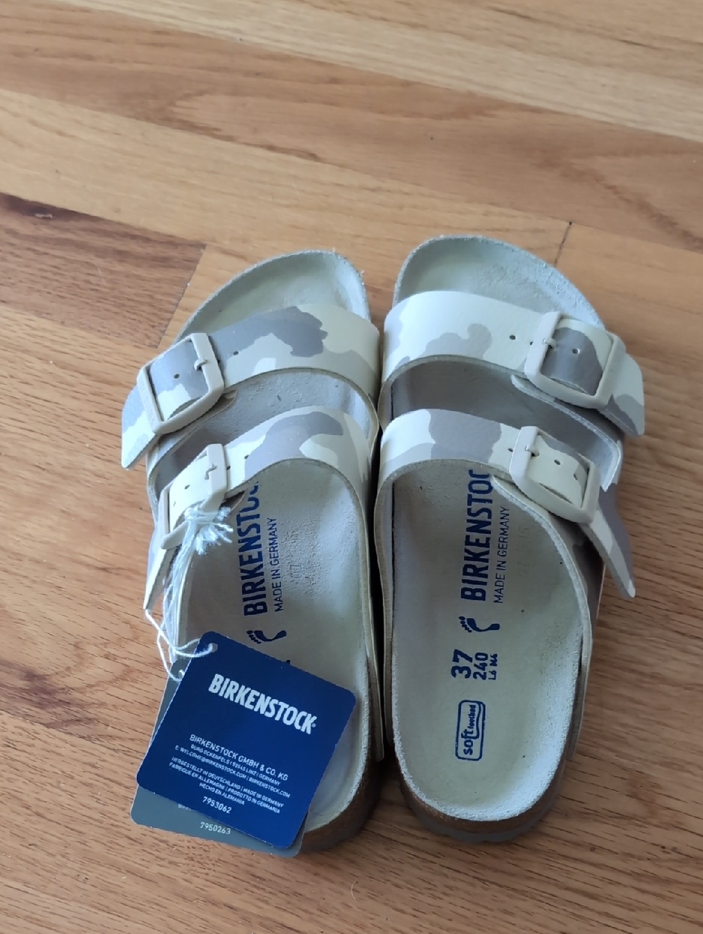 Birkenstock Arizona Sandals in Beige and Cream Camo